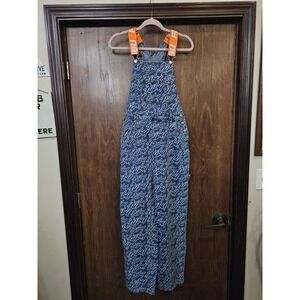Forever 21 Fubu Overalls Womens Small Denim‎ Orange Straps Streetwear Y2K 00s